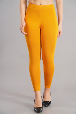 shruthi Ankle Length Ethnic Wear Legging(Yellow, Solid)