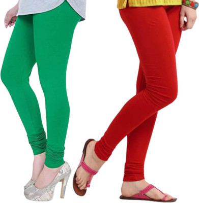 Styllofy Ankle Length Western Wear Legging(Green, Red, Solid)
