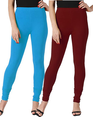 WINGS 2 FLY Ankle Length Western Wear Legging(Blue, Maroon, Solid)