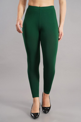 Shsuvia Ankle Length Western Wear Legging(Dark Green, Solid)