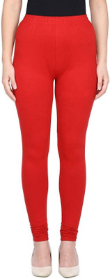 ACD FASHION Churidar Length Western Wear Legging(Red, Solid)