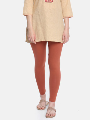 Dollar Missy Ankle Length  Western Wear Legging(Brown, Solid)