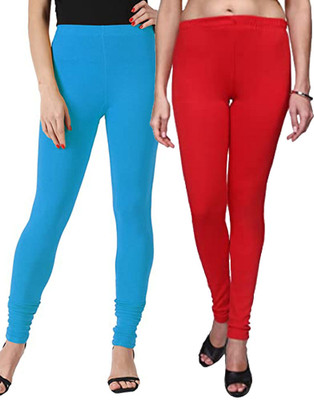 WINGS 2 FLY Ankle Length Western Wear Legging(Blue, Red, Solid)