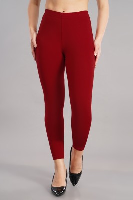 Avaasa Buy Shruthi Ankle Length  Western Wear Legging(Red, Solid)