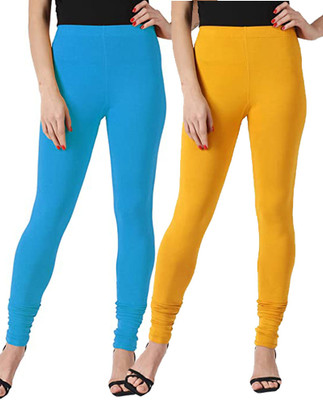 WINGS 2 FLY Ankle Length Western Wear Legging(Blue, Yellow, Solid)