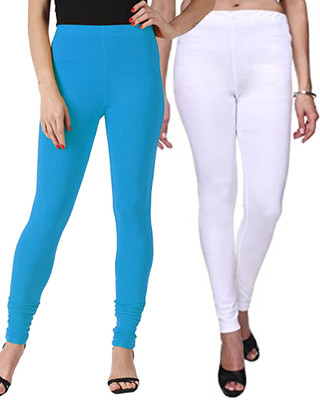 WINGS 2 FLY Ankle Length Western Wear Legging(Blue, White, Solid)