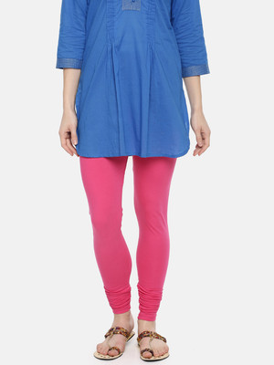 Dollar Missy Churidar  Ethnic Wear Legging(Pink, Solid)