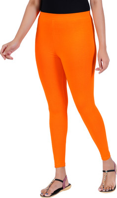 Stywa Ankle Length Ankle Length  Western Wear Legging(Orange, Solid)