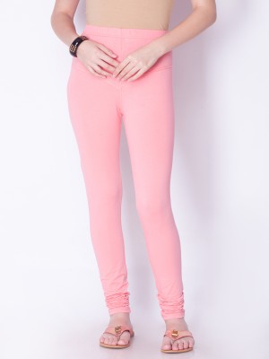 Dollar Missy Churidar  Ethnic Wear Legging(Pink, Solid)