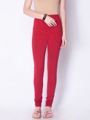 Dollar Missy Churidar  Ethnic Wear Legging(Red, Solid)