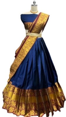 GRANTH MANIAFAB Self Design Semi Stitched Lehenga Choli(Dark Blue)