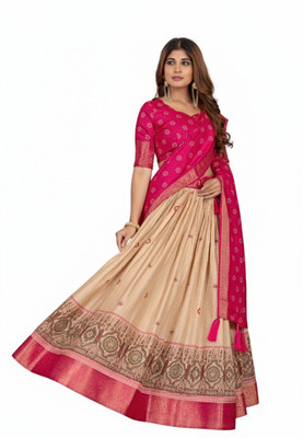 ShringarHouse Embroidered, Floral Print, Digital Print Semi Stitched Lehenga Choli(Multicolor)