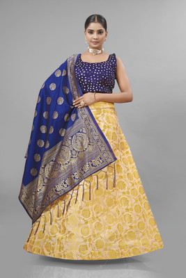 Tishta Embellished Semi Stitched Lehenga Choli(White)