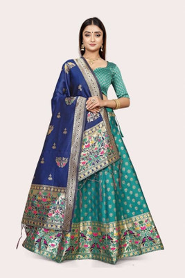 SWAMI STUDIO Self Design Semi Stitched Lehenga Choli(Light Blue)