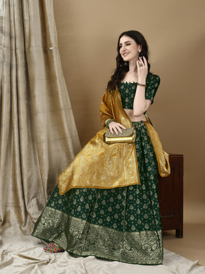 SWAMI STUDIO Self Design Semi Stitched Lehenga Choli(Blue)