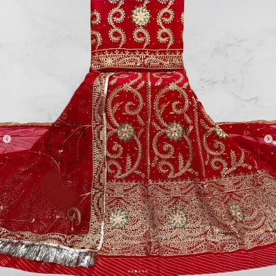 kamaldesigner Embroidered, Embellished Semi Stitched Rajasthani Poshak(Red)