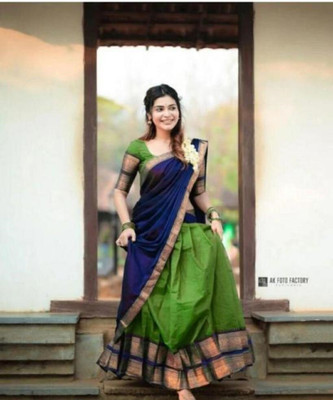Harshiv Textile Embellished Semi Stitched Lehenga Choli(Light Green)