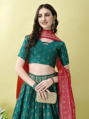 SWAMI STUDIO Self Design Semi Stitched Lehenga Choli(Blue)