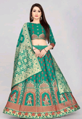 NITYA TEXOFAB Self Design Semi Stitched Lehenga Choli(Multicolor)