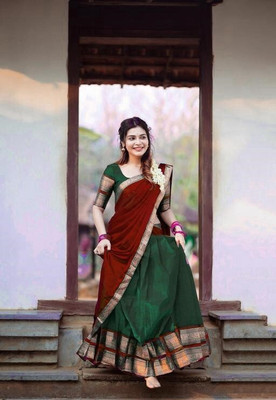 Harshiv Textile Self Design Semi Stitched Lehenga Choli(Maroon)