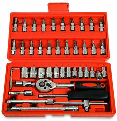 anerkennen 46 in 1 Pcs Combination Wrench Set/Socket, Car&Bike Repairing Hand Tool Socket Set(Pack of 1)