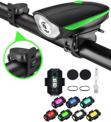 NSV Cycle Light (Combo of 2) Cycle Head Light + Bicycle Tail Light LED Front Rear Light Combo(Multicolor)