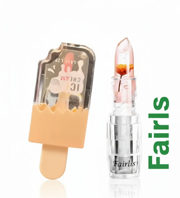 Fairlis Ice Cream Lipstick with Jelly Flower Lip Gloss Combo – Long Lasting Shine(30 g, Pink)