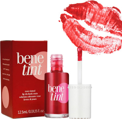 SHAGGY Bene Tint Lip & Cheek Stain,waterproof,longlasting,smooth lip and cheek red tint(12.5 ml, red)