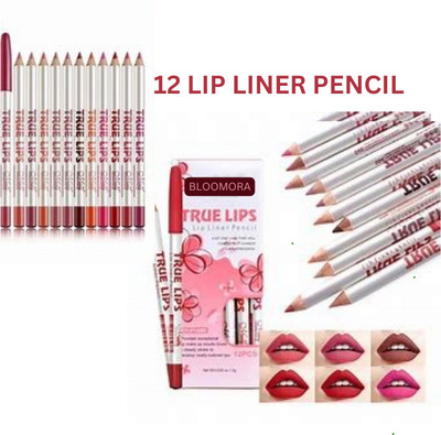 BLOOMORA Lip Liner Pencil For Girls (12 pencils) - Multi-Use for Liner and Lip Color(Multicolor)