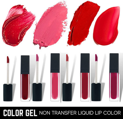 kHUDAt Liquid Matte Minis Lipstick Red Edition, 6-ml - (Pack of 4)(red, 6 ml)