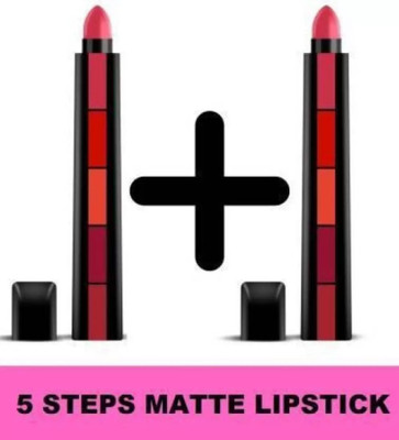 SHEFFO Fabulous 5 in 1 Lipstick 2 Pcs(COMBO OF DIFFERENT COLOUR, 7.5 g)