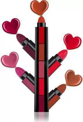 Jollity 5 in 1 Ultimate Multi Shades Red Lipstick(Multicolor, 7.5 ml)