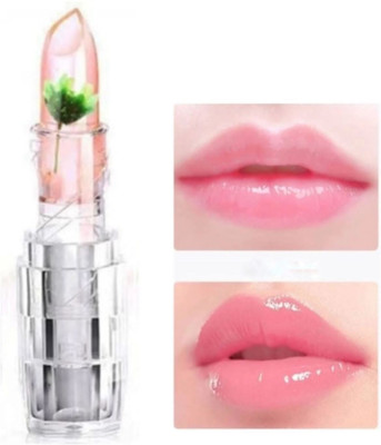 Earthcon Magic Jelly Flower Lipstick Temperature Changing Lipstick (Pink, 10ml)(Pink, 10 ml)