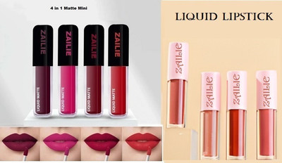 Zailie Liquid Lipstiks Combo Pack of8 Liquid Mini Lipstick w13854(multicolor, 32 ml)