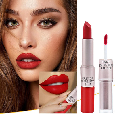 DYSOKAYO Double Trouble 2-in-1 Retractable Lip | Long Lasting | Matte finish(RED, 8 g)