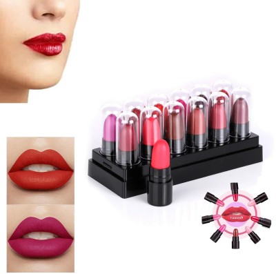 Scheibe Mini Matte Travel Combo Lipstick Set Of 12(Multicolor, 12 g)