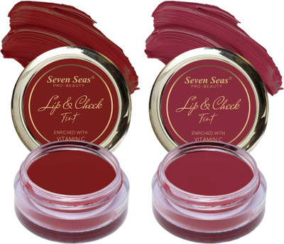Seven Seas Lips & Cheek Tint Combo Pack Of 2 Enriched With Vitamin C Tint With Brush(Brick & Mandy, 16 g)