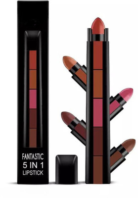 SILEOSA 5in1 Lipsticks Combo Set Red & Nude Lipsticks for Women Long Lasting(Red & Nude, 10 g)