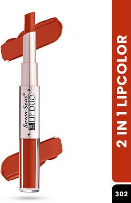 Seven Seas 2 in 1 Lipstick Full Coverage Comfortable 2 in 1 Lipstick + Liquid Lipstick(Orange, 3 ml)
