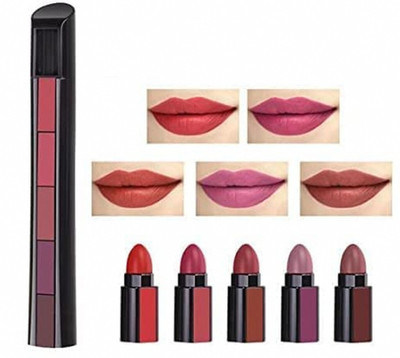 HUDAQUEEN 5 in 1 Red Edition Lipstick Non Transfer Formula(Red, 10 g)