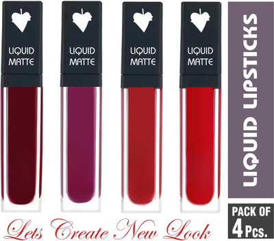Earthcon Hyperstay Supermatte Sensational Glam Lipsticks for women Combo pack of 4(MULTICOLOR, 8 ml)