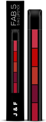 J & F Hinshitshu 5 in 1 Super Quality Red Edition Lipstick(Multicolor, 7 g)