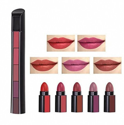 HUDAQUEEN 5 in 1 Red Edition Lipstick Soft Matte Lip Finish(Red, 10 g)