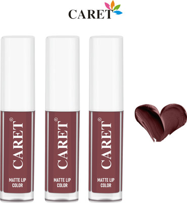 Caret Non Transfer Matte Liquid Lipstick Combo oF 3(Brown, 6 ml)