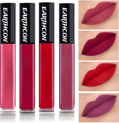 Earthcon Ultra Matte Liquid Lip Color Waterproof Long Lasting Lipstick for Indian(Multicolor, 100 g)