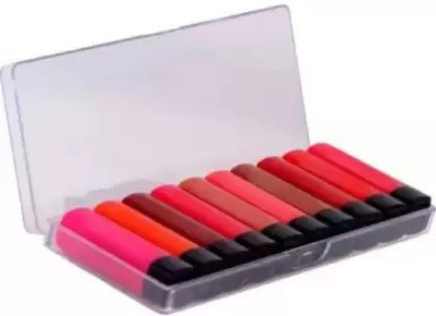 Mixonshun Long Lasting Pocket Lipstick Set Of 10(Multicolor, 10 ml)