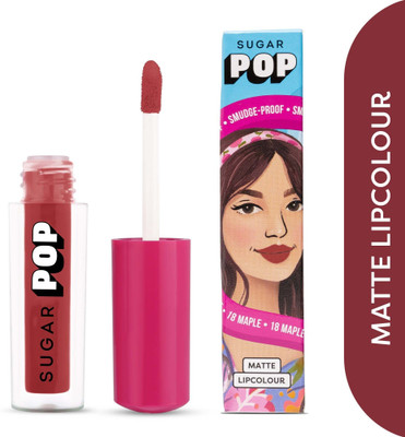 SUGAR POP Matte Lipcolour 18 Maple - Super Matte | Lasts 8+ hours | Non-Drying(18 Maple, 1.6 ml)
