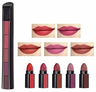 HUDAQUEEN 5 in 1 Red Edition Lipstick Perfect for Parties(Red, 10 g)