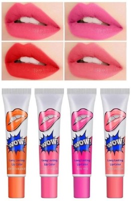 WEEPER Romantic Bear Peel Off Lipstick, Glossy Finish(Pack Of 4)(Sweet Orange, Lovely Peach, Rose Pink, Watermelon, 30 g)