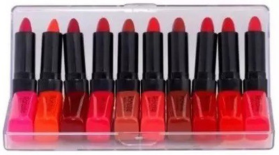 YELGO Travel Friendly Matte Mini Matte Lipstick Multicolor set of 10(Multicolor, 10 g)